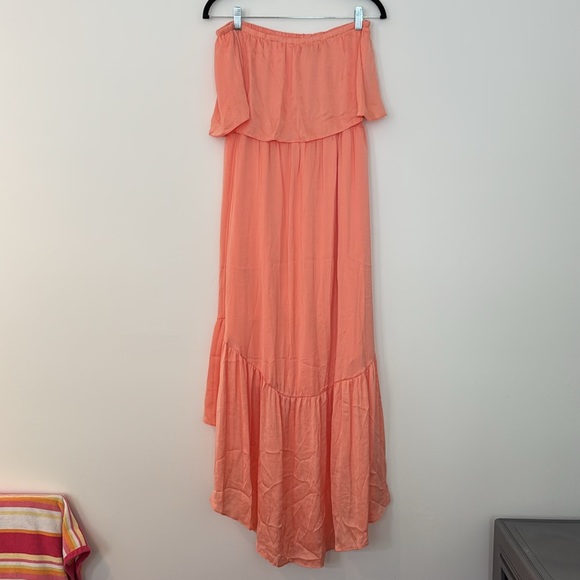 Naked Zebra Paris Maxi Strapless Dress - Coral - Picture 5 of 6